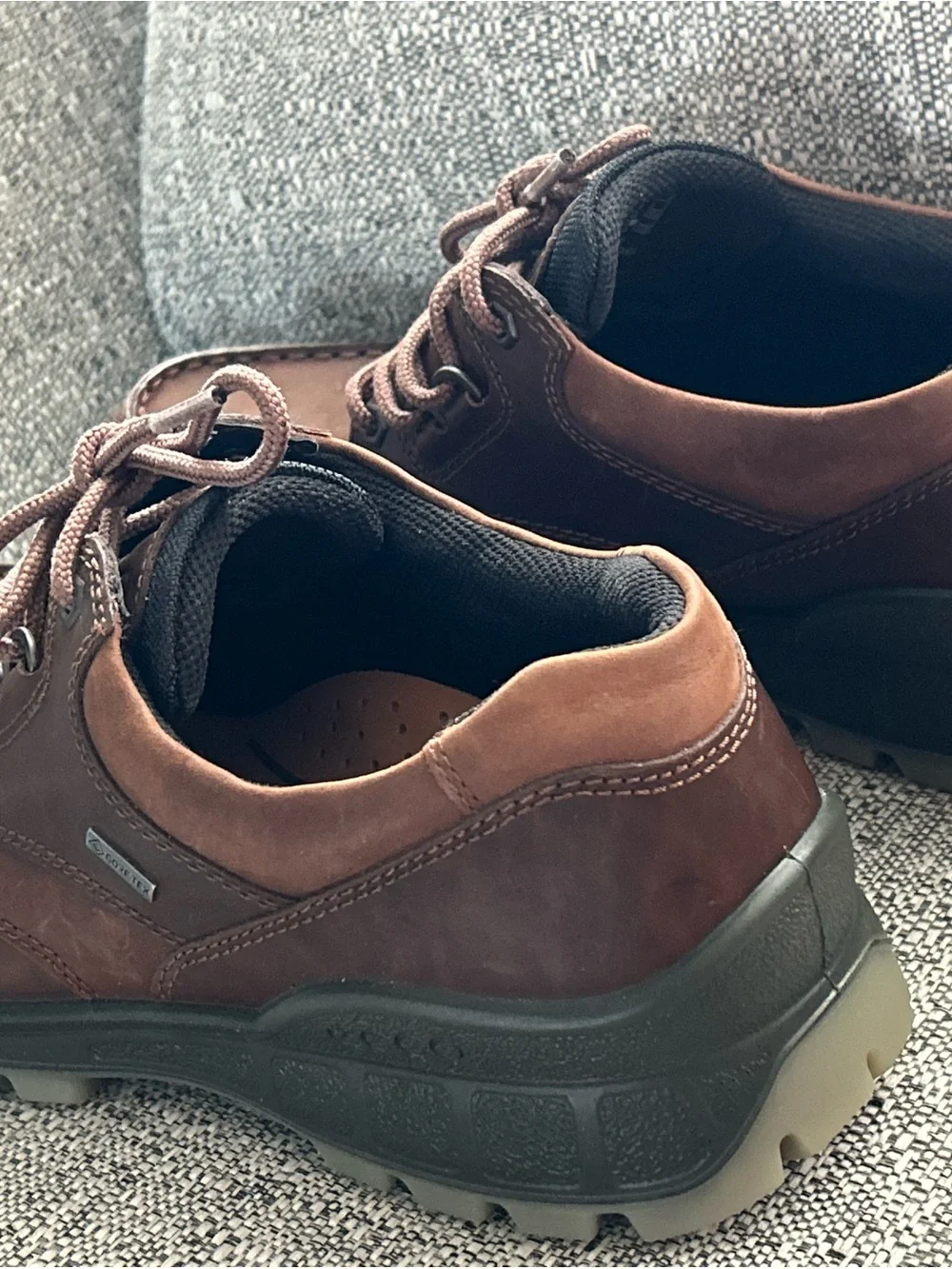 Ecco Brown Leather Lace-Up Casual Shoes
